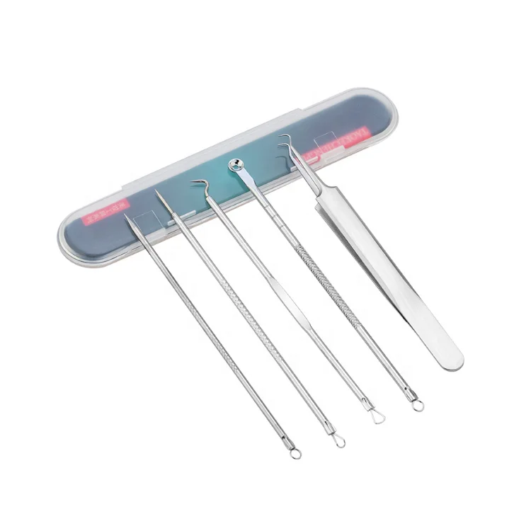 Factory Wholesale High Quality Skin Care Blackhead Needle 5pcs Acne Remover Tool Set