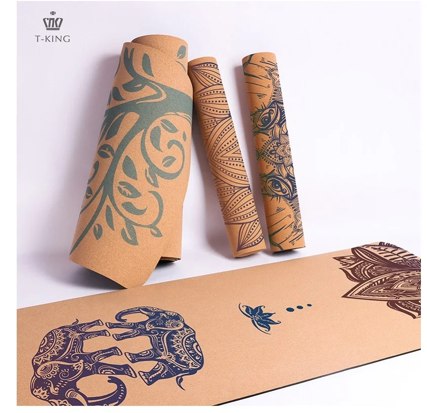 Tking 2021 Rubber Yoga Mat Cork Set,Wholesale Organic Joga Cork Rubber Mat,Custom 4mm 5mm Thick Yoga Met Eco Friendly Yoga-matte