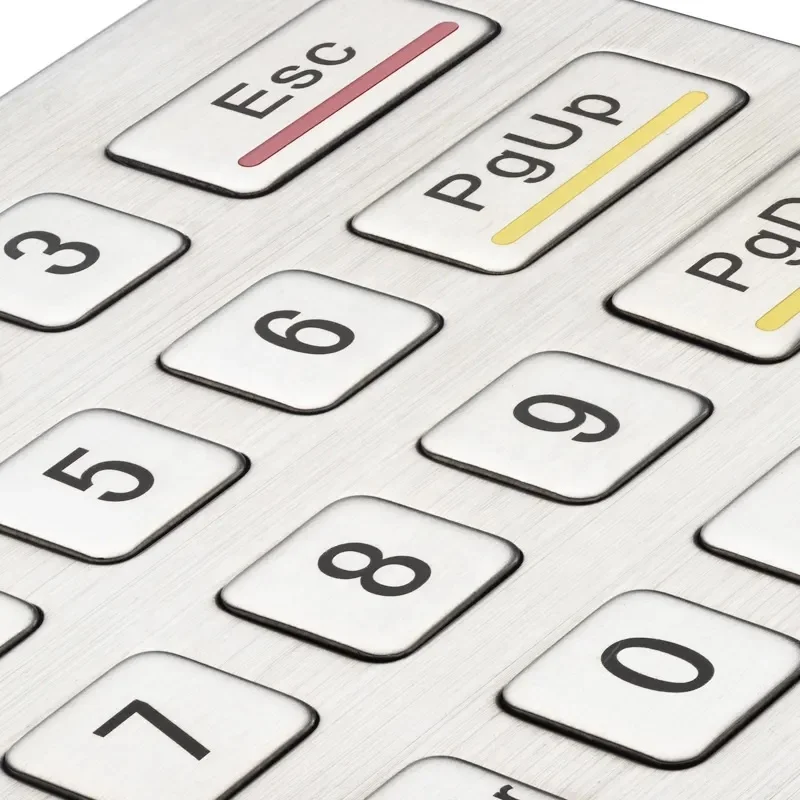 Custom stainless steel waterproof industrial metal 4x3 matrix numeric mechanical keypad