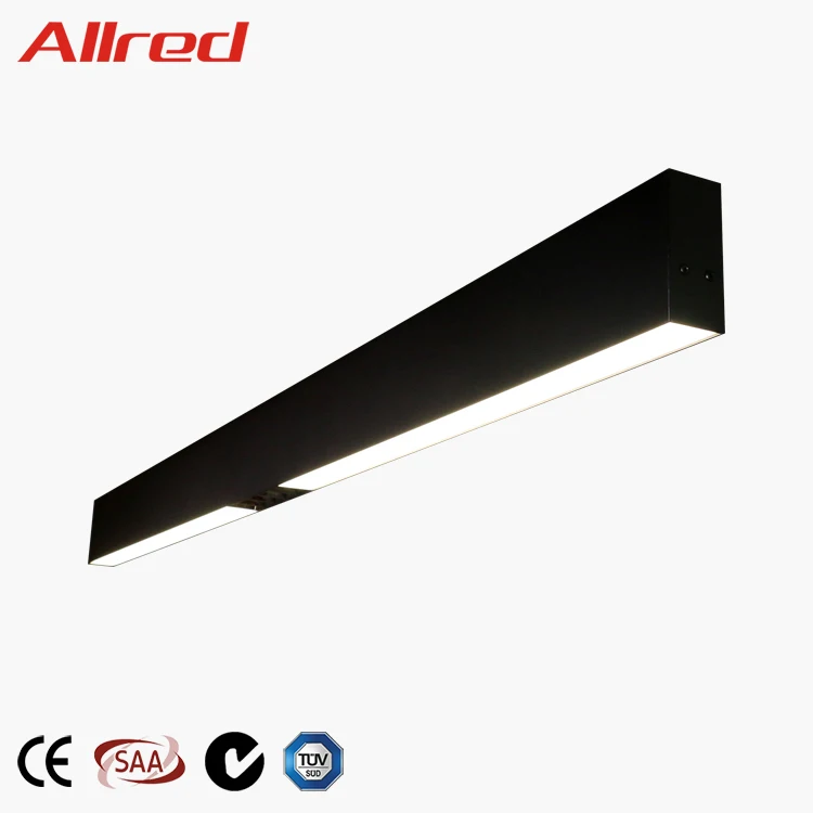 Черный современный простой 40 Вт энергосберегающий линейный COB светодиодный потолочный светильник подвесной