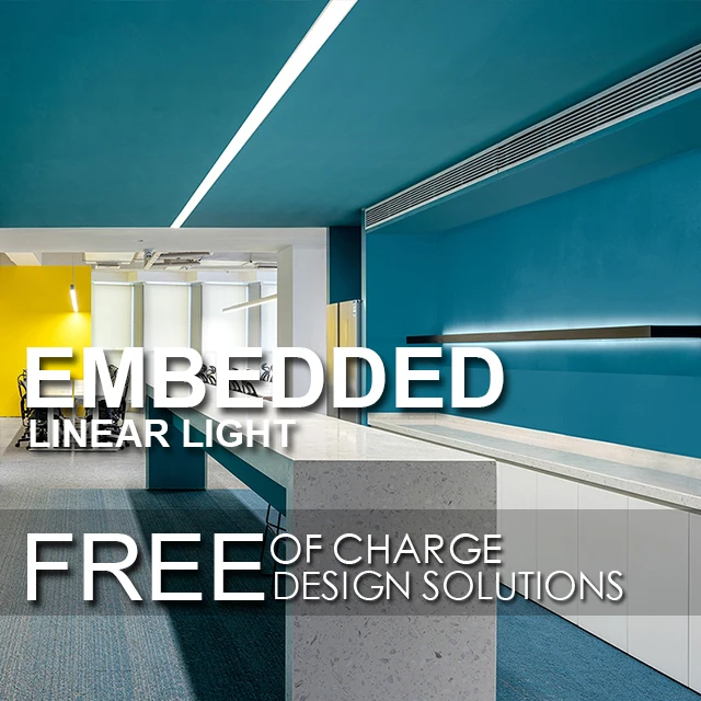 Commercial smart pendant hanging ceiling liner light aluminum slim trimless recessed surface mounted led grill linear light