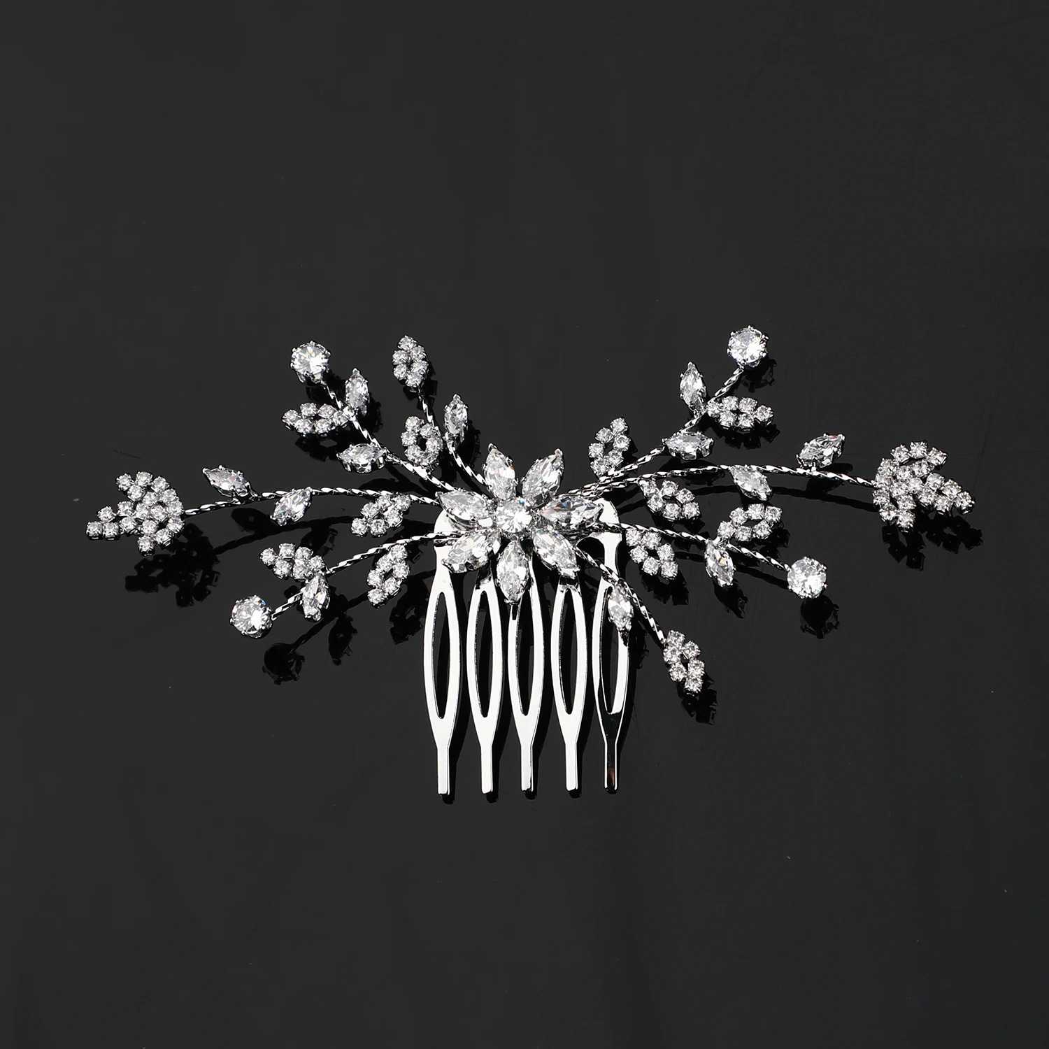 Gold Plated Wedding Bride Hairband Jewelry Flower Headpiece Floral Hair Accessories Bridal Hair Combs