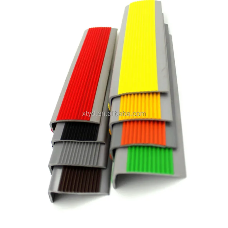 Anti-slip Stair Edge Protection Wood Stair L Shape Anti Slip Pvc Rubber Strip Stair Nosing