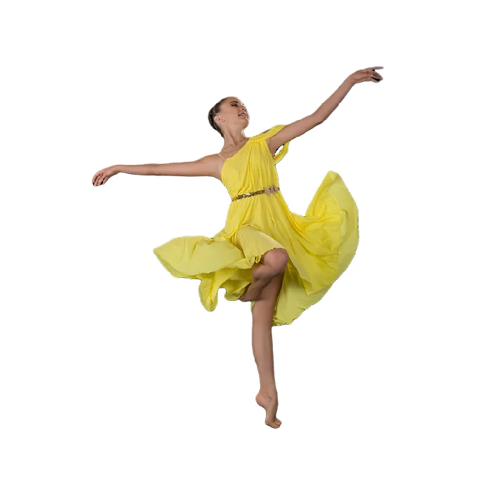 Ready to ship leotard with a four-way stretch mesh bodice  lycra  gold sequin belt with a leaf performance dance wear