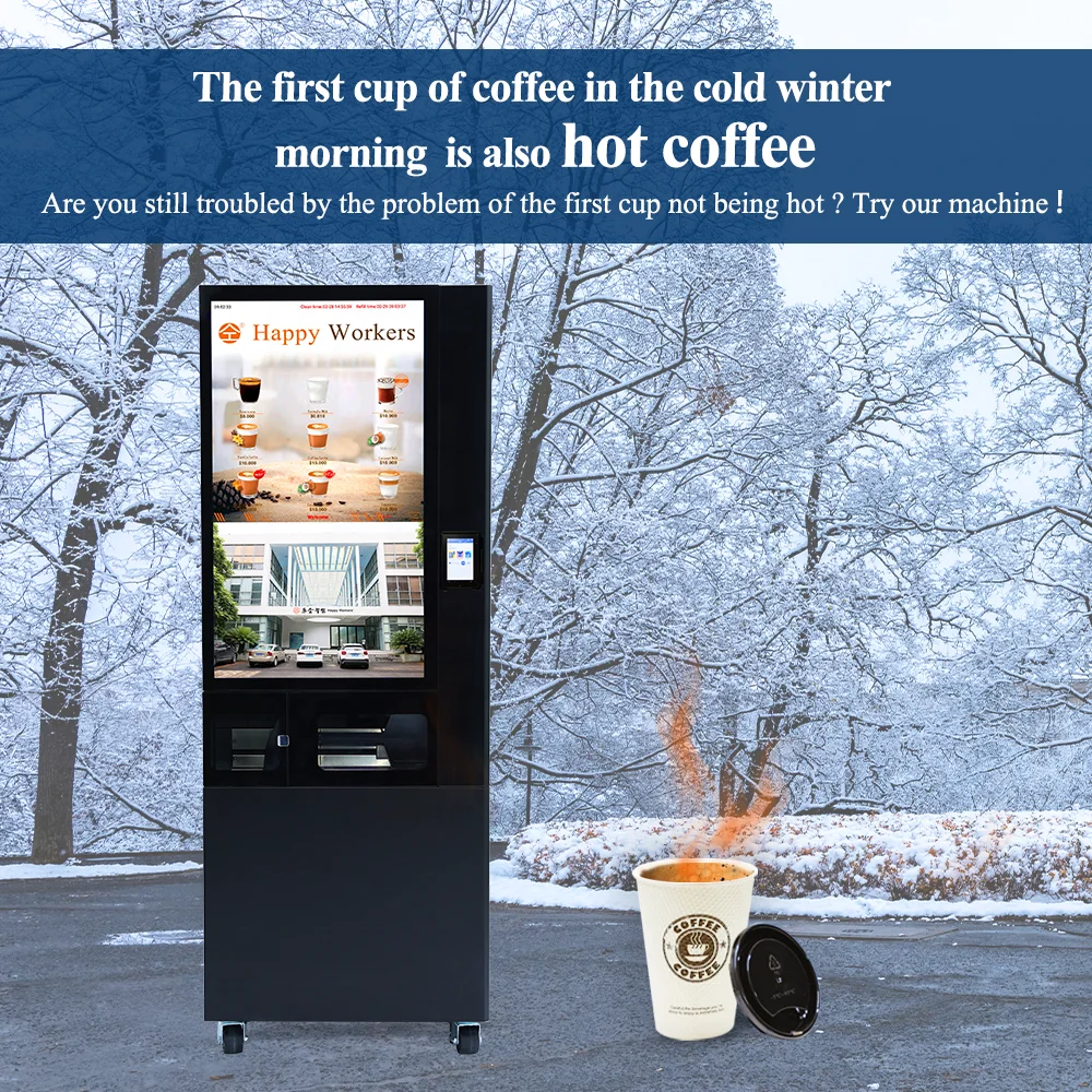 Stand up Convenient Coffee Vending Machine Self Service for Shopping Mall