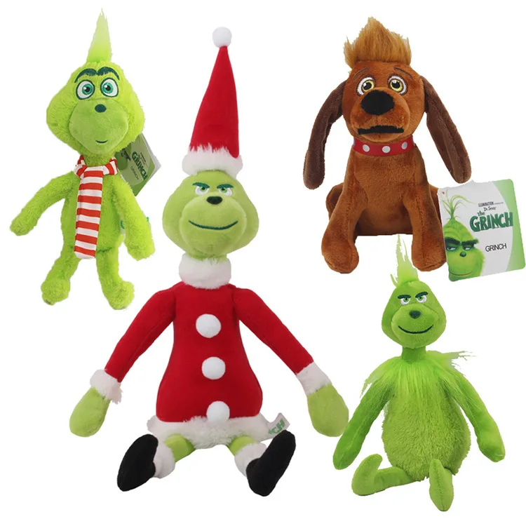 2022 Newest Movie Grinch Customized Merry Christmas Collectable Stuffed Dolls Green Soft Plush Grinch Doll for Promotion