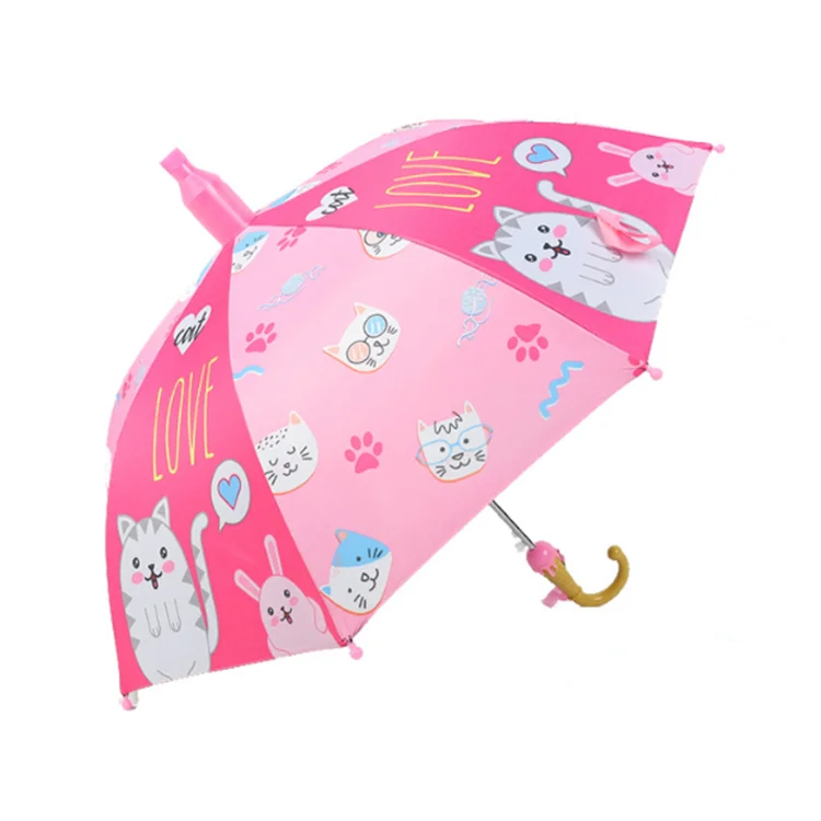 Customized 2022 Popular Kids Automatic Open long handle  cartoon  umbrella