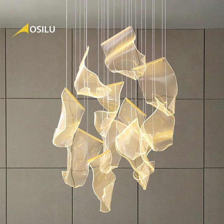 Custom Made Large Indoor Decoration Project Fixture Hotel Villa Modern Led Pendant Light