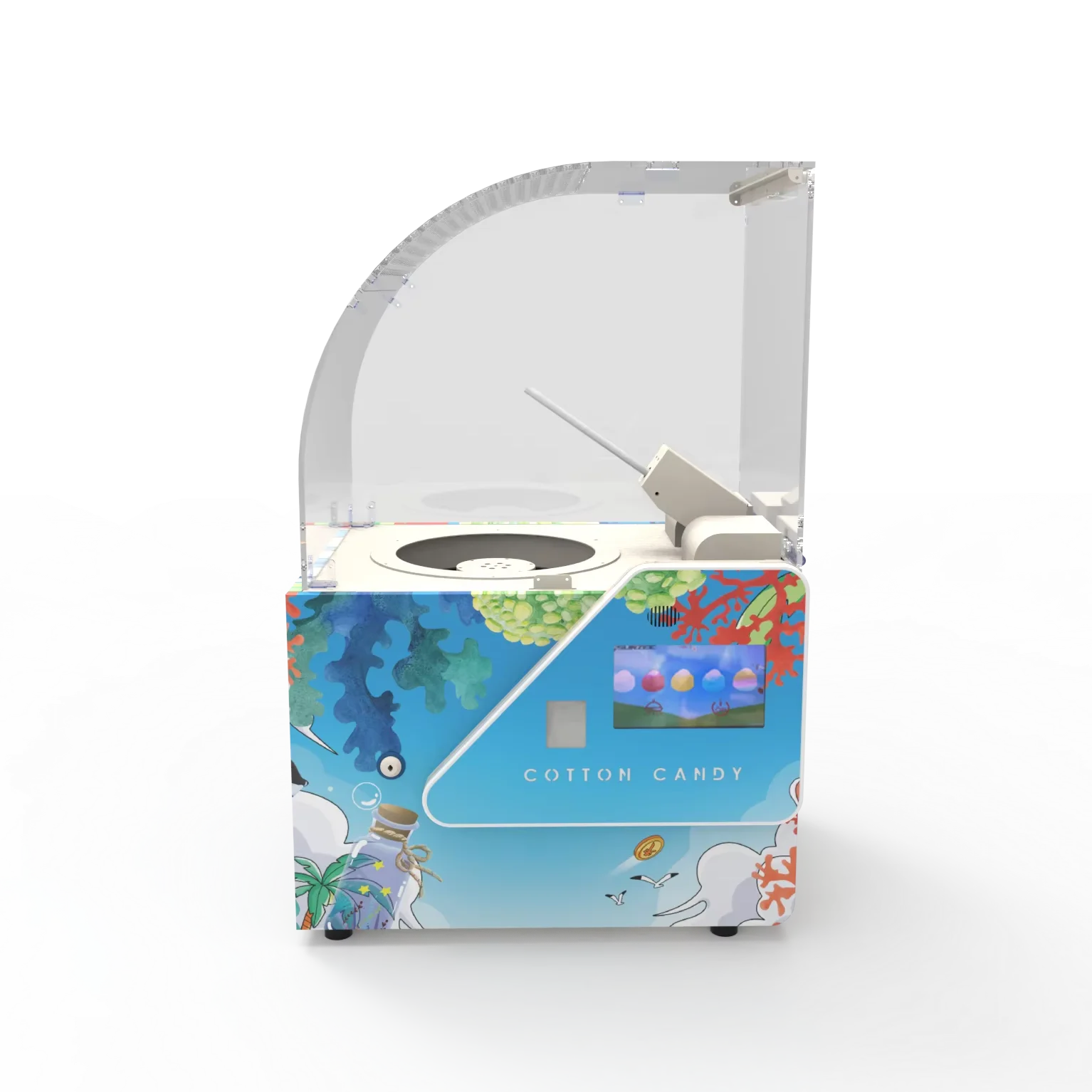 Small semi-automatic cotton candy machine smart retail professional commercial equipment vending machine