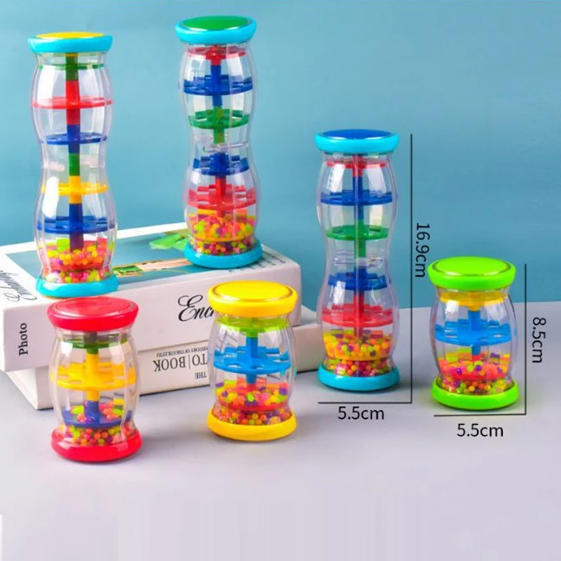 Simulation white noise auditory baby hourglass sound rain spreader toy