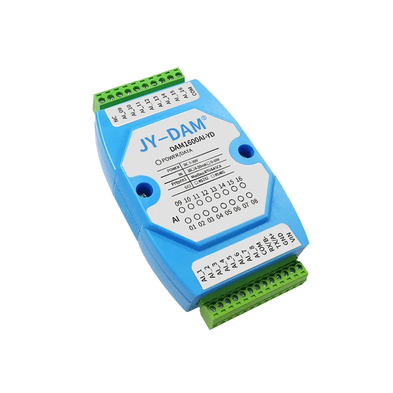 DAM1600AI analog collector RS232/isolated RS485 communication 0-10V/4-20mA voltage and current input module