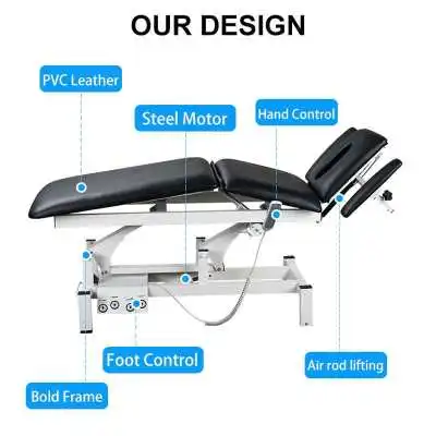 Good Equality Electric Height Adjustable PVC Leather Head and Foot Control Examination Bed
