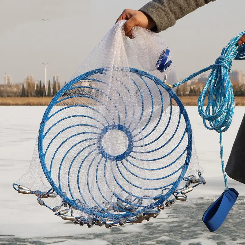 0.30mm nylon monofilament Ring America Aluminum throwing cast net with sinker and rin