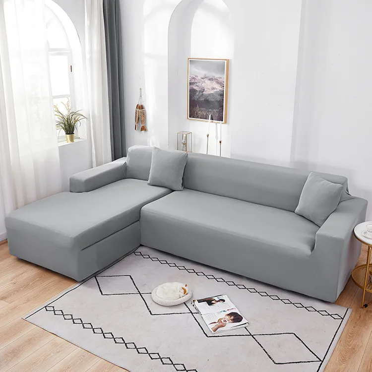 Wholesale Polyester Stretch Fabric L Shape anti Slip Slipcover Sectional Sofa Cove