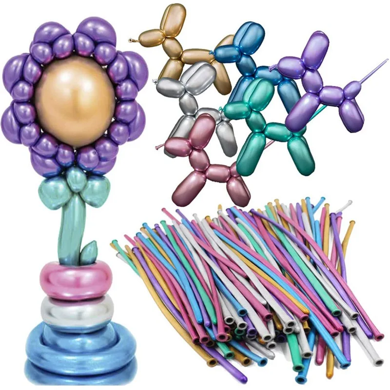 Diy Chrome Gold Globos 260 Long Shape Twisty Twist Screw Latex Ballon 260q Balloon