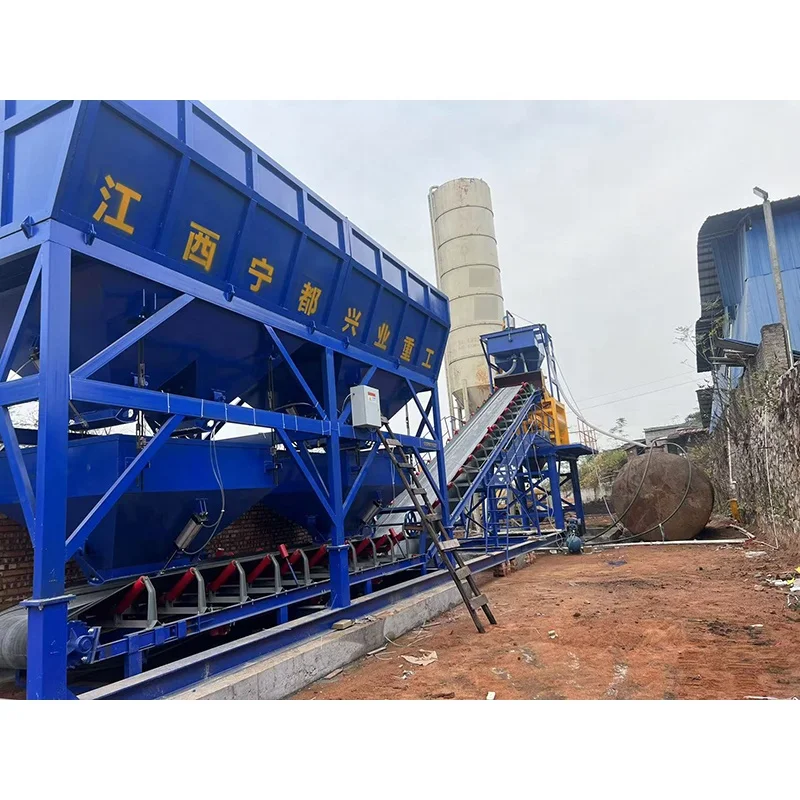 120m3/h concrete mixing plant portable aggregate batching machine hzs120 mobile concrete batching plant