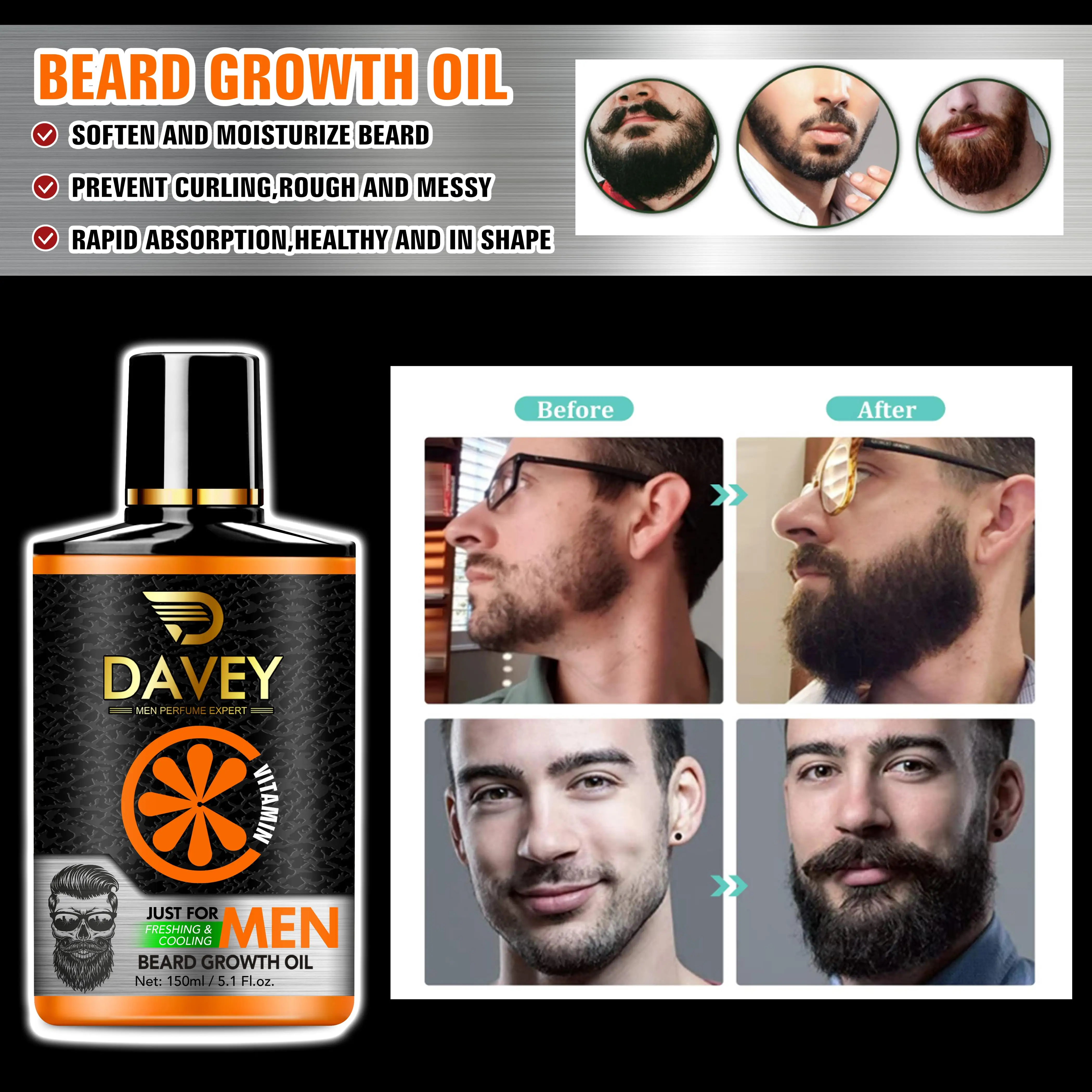 Набор для роста бороды DR.DAVEY just for men 100% чистое и натуральное масло + Сыворотка