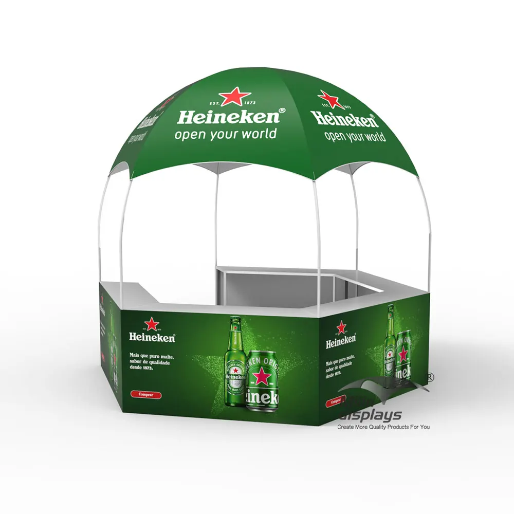 Hot sale roast white lacquered iron trade show tent waterproof promotion spider dome tent for advertising event