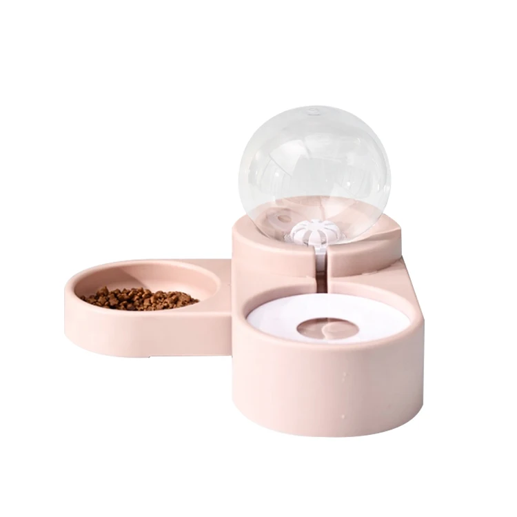 Pet dog double food bowl with non spill skid resistant silicone for pets puppy small medium dogs