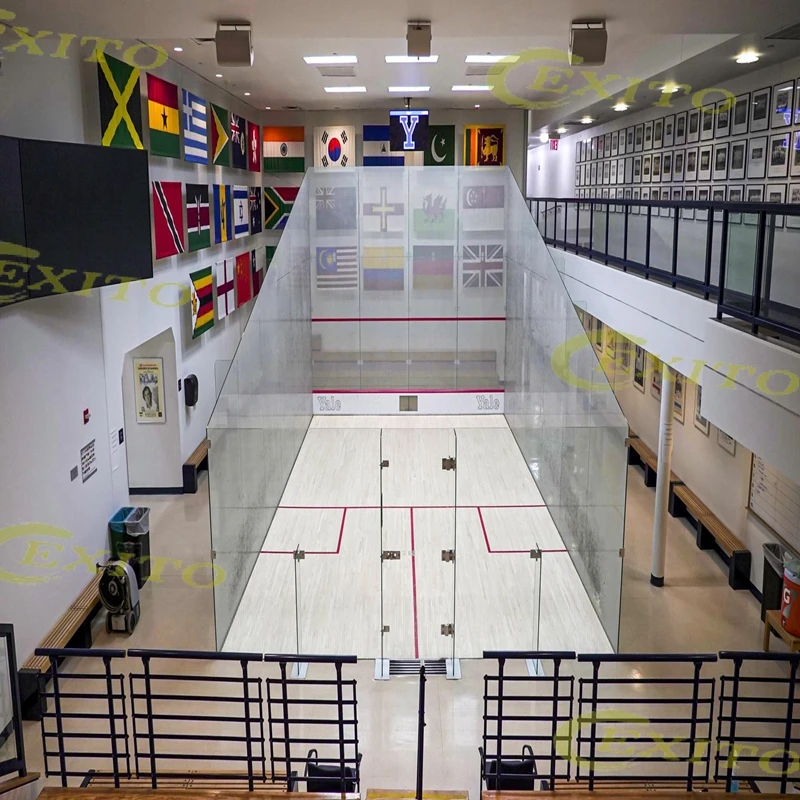EXITO High Quality Raquetas de squash Indoor Single Double Squash Rackets Court with four vertical walls glass