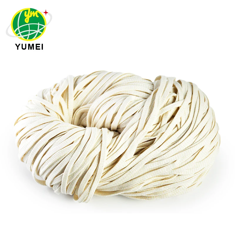 High Quality Recycled Raw White Cotton Ribbon Yarn Cotton Ribbon Yarn for Knitting