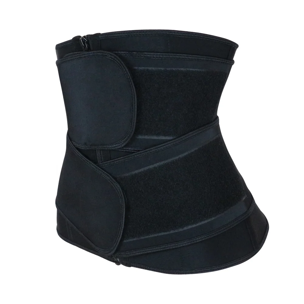 Custom Logo Women Body Shaper Steel Bone Shapewear Double Belt Latex Waist Trainer Corset With Zipper