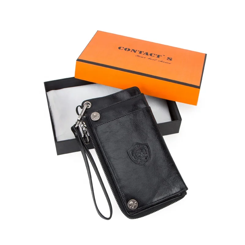 Wholesale drop ship cowhide leather outside cell phone pocket rfid blocking handle purses