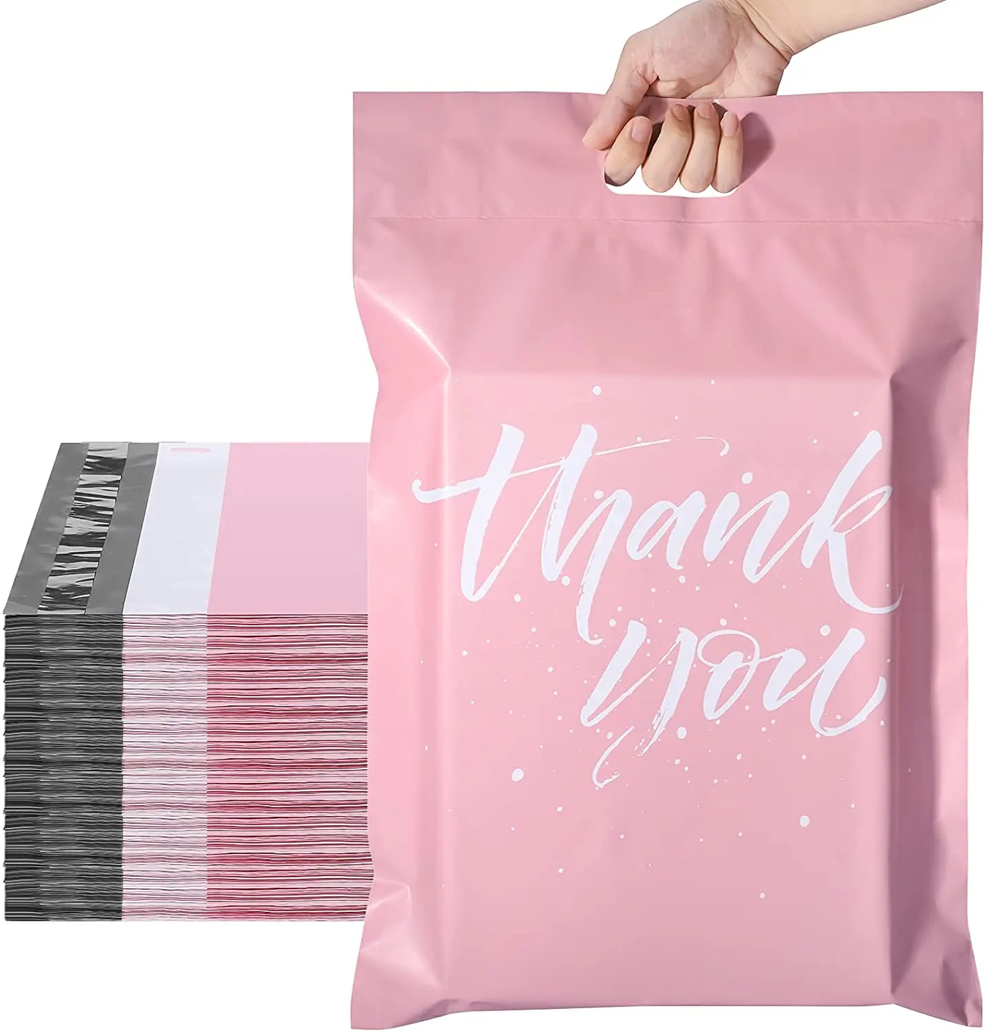 Eco-friendly thank you 10x13 poly PLA mailers 14.5 x 19 with Self Adhesive Easy to Carry Waterproof and Tear-Proof