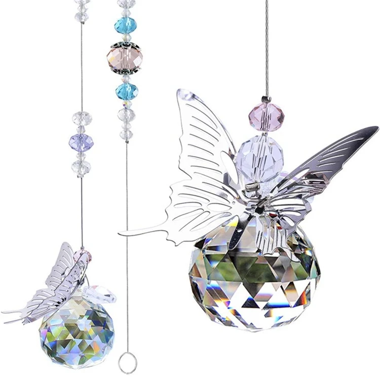 Honor of crystal Window Hanging Prism Ornament Butterfly Diy K9 Glass Crystal Suncatcher Pendant