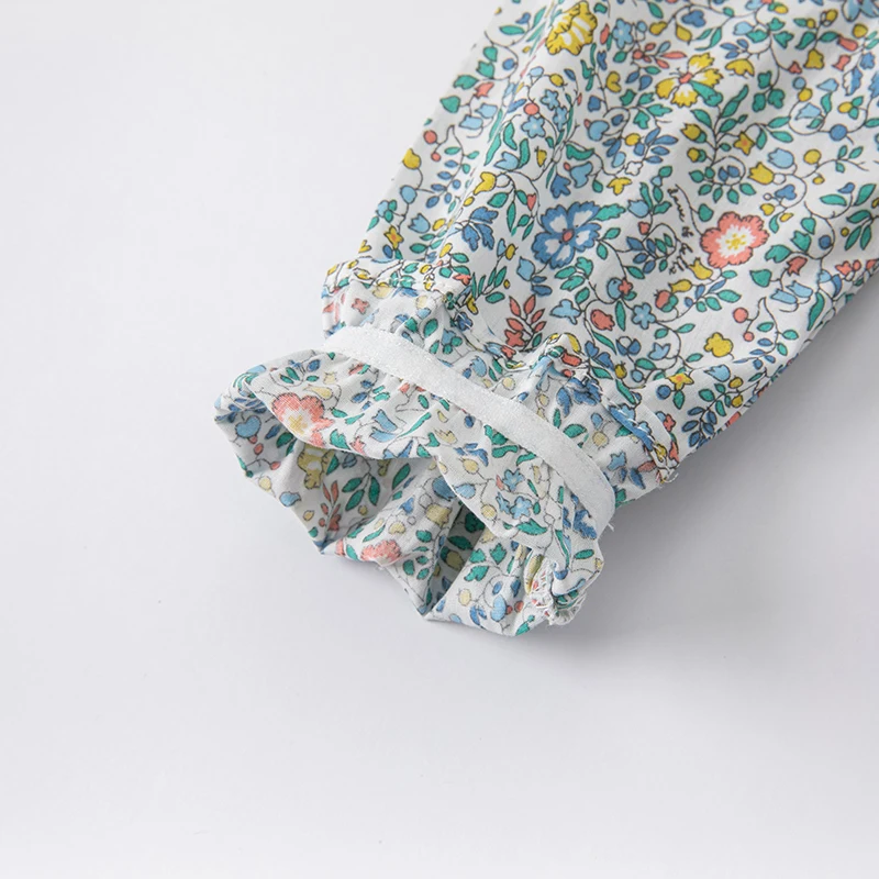 DB1220518  dave bella spring new born baby girls fashion cartoon plaid jumpsuits infant toddler clothes children romper 1 piece