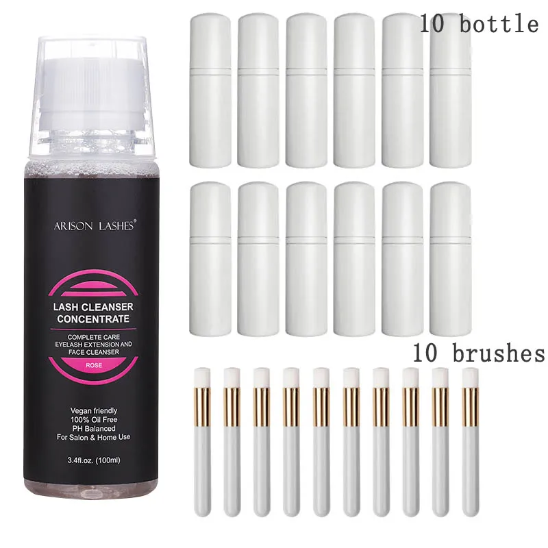 Wholesale Eyelash Extension Foam Bottle Cleanser Shampoo Lash Foam Eyelash Cleaning Brush Wimpern Shampoo Lash Foam Concentrate