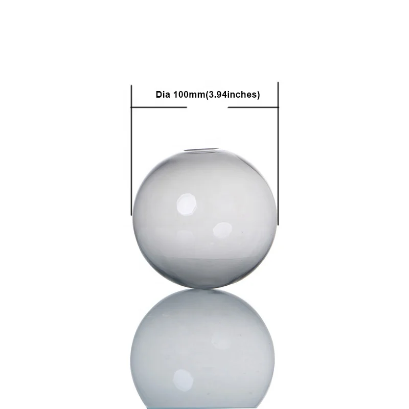 New 100mm ball glass lampshade Smoke grey/transparent color high  silicon glass lampshade