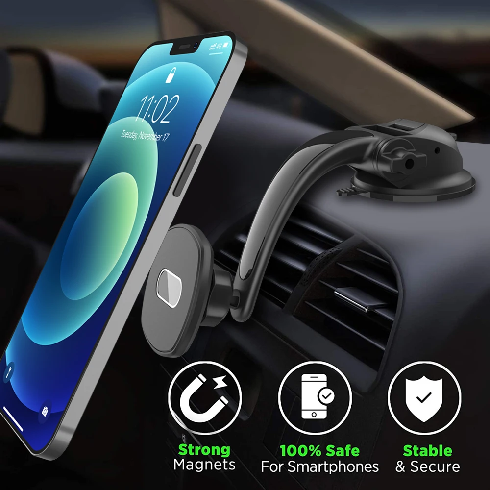Universal Car Dashboard Suction Cup Phone Mount Magnetic Phone Holder Mobile Holder For Iphone 12