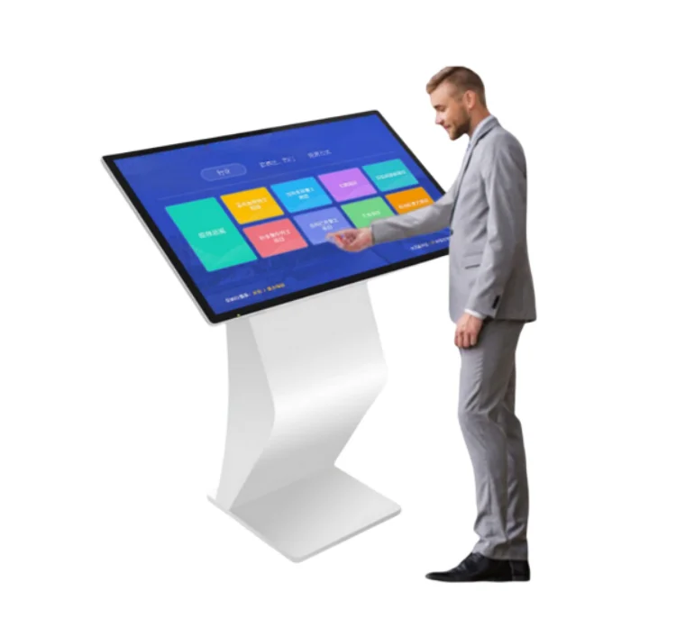 32 43 55 Inch Floor Standing Interactive Lcd Panel Digital Information Display All In One Pc Touch Screen Kiosk
