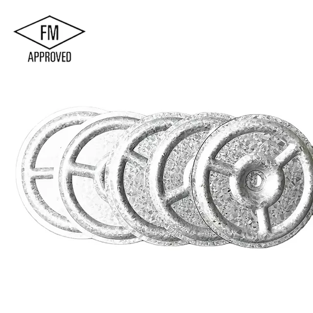 FM Approved China best selling 60mm/70mm/80mm Barbed Round Plate  and plates for TPO/PVC waterproofing membrane