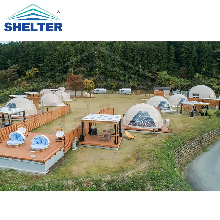 Outdoor Modern All Season Star Gazing Luxury Garden Igloo Round Bell Tente House Geodesic Glamping Dome Tent With Bathroom Price