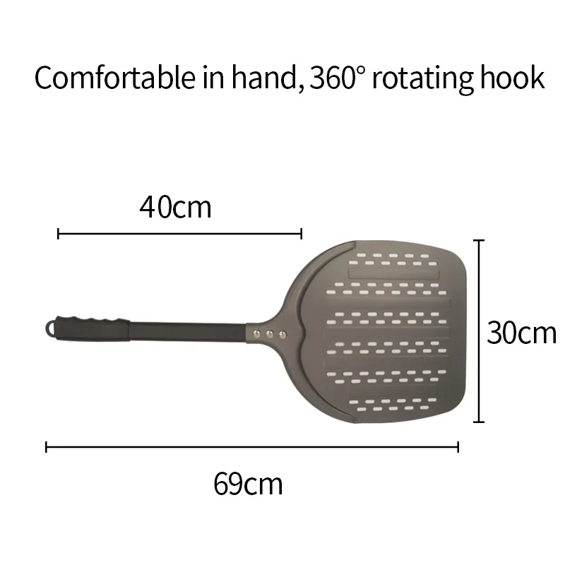 12 inches pizza turning peel set kitchen tools  aluminum hard-anodized pizza shovel perforated pizza spatula paddle
