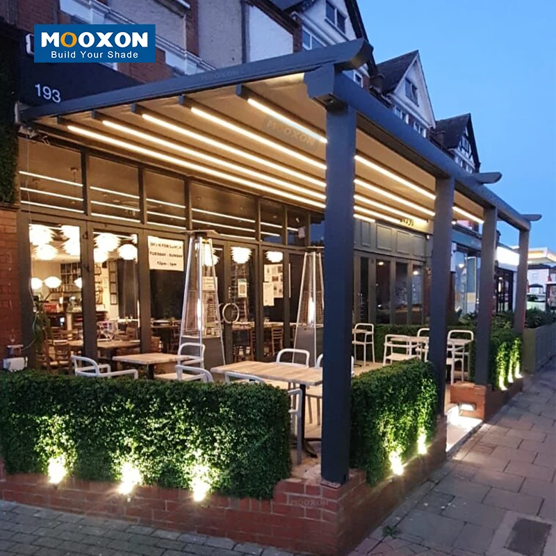 Modern Motorized Retractable PVC Roof Pergola with Durable Waterproof Canopy for Patios, Gardens, and Poolside Comfort