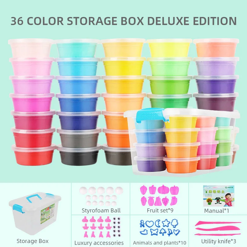 Playdough Toys DIY Clay Kids Plasticine Modeling Clay Jungle Carnival Animal Toys Creations Tool Set