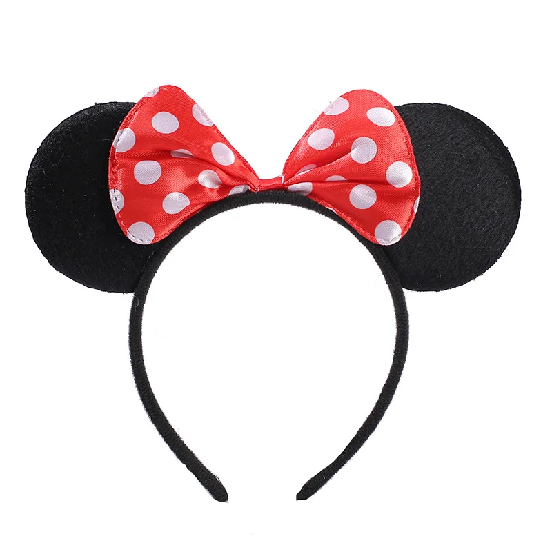 HB282 Wholesale Cheap Cartoon Mouse Ears Headbands Polka Dot Bows Ears Headbands for Girls