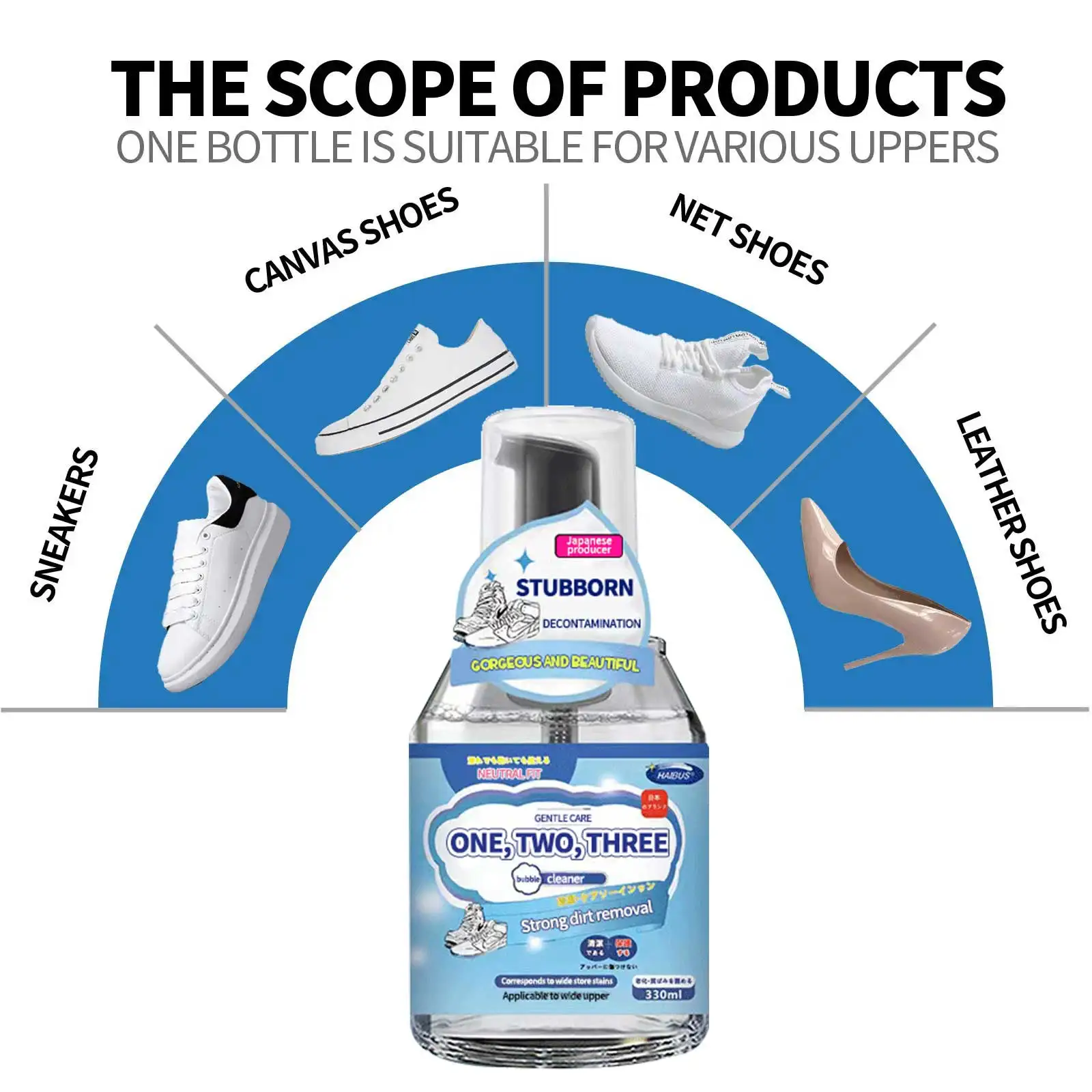 Upgraded plant-based unisex formula hand care does not hurt shoes wet and dry shoes cleaner