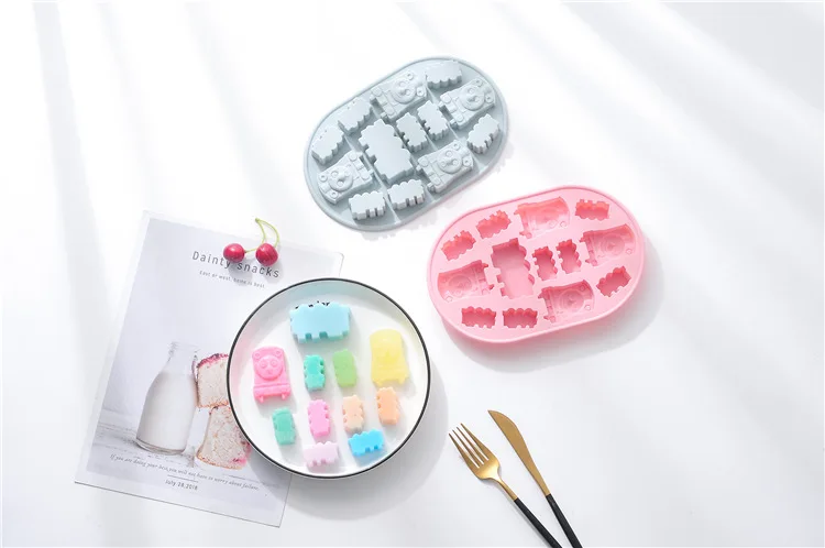 Ecochoose Wholesale 9 Grid Custom Cute DIY Easter Gift Candy Chocolate Fondant Baking Mould Tray Silicone Cake Mold