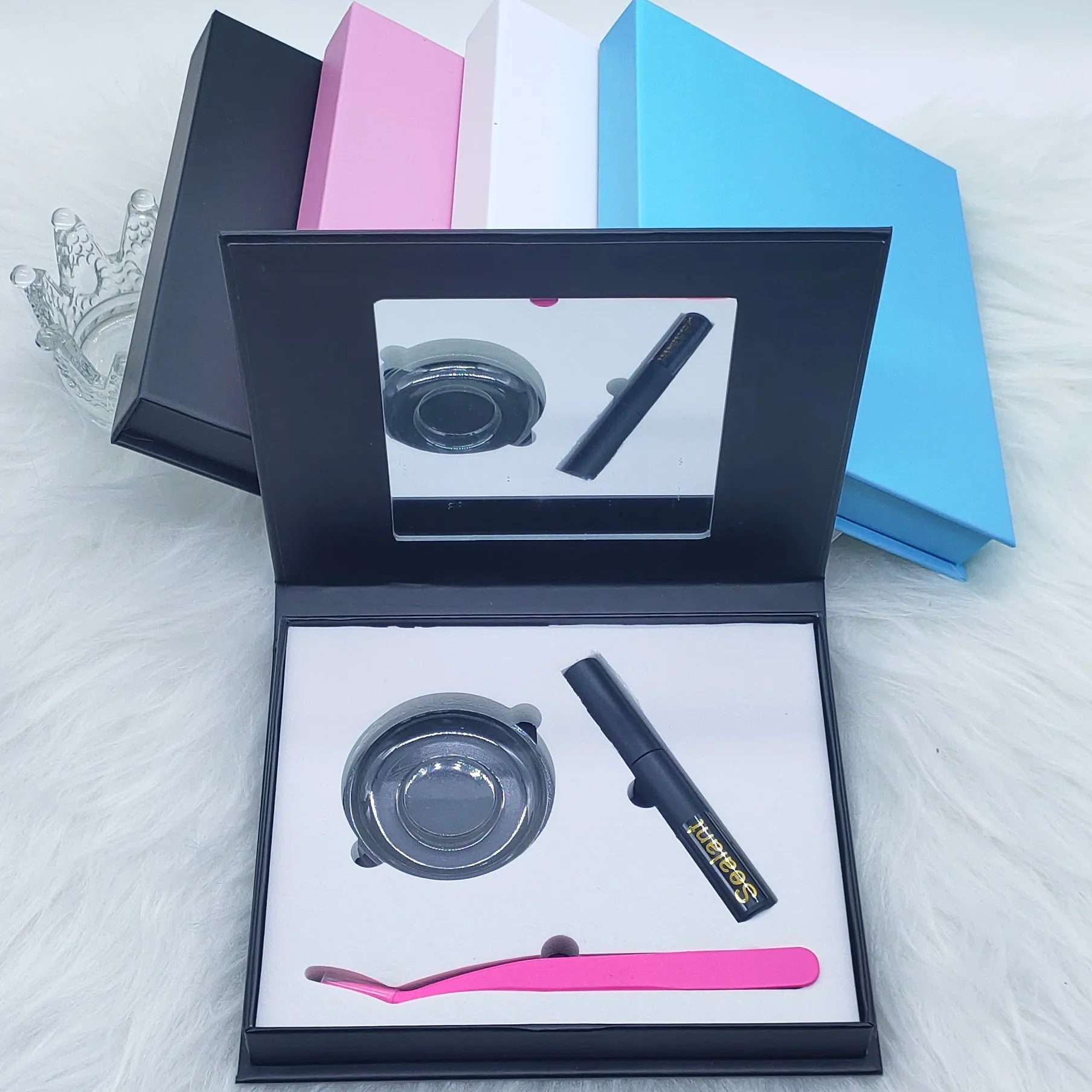 Segmented lashes packaging private label DIY eyelash cluster 3D faux mink silk segmented pre-cut lash cluster kit box wholesale