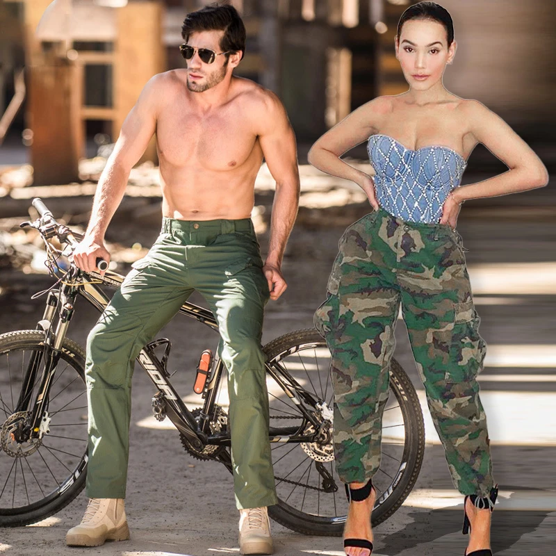 Military pantalones uniform combat custom multi pocket jogger nylon fabric track tactical camouflage long women mens cargo pants