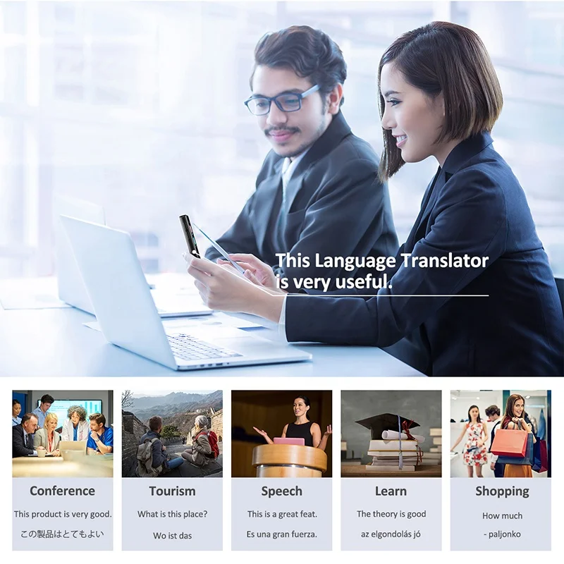 Vormor Smart T6 Multi-language Online Translator Voice English Chinese Translation for Business Trip traductor de idiomas portat