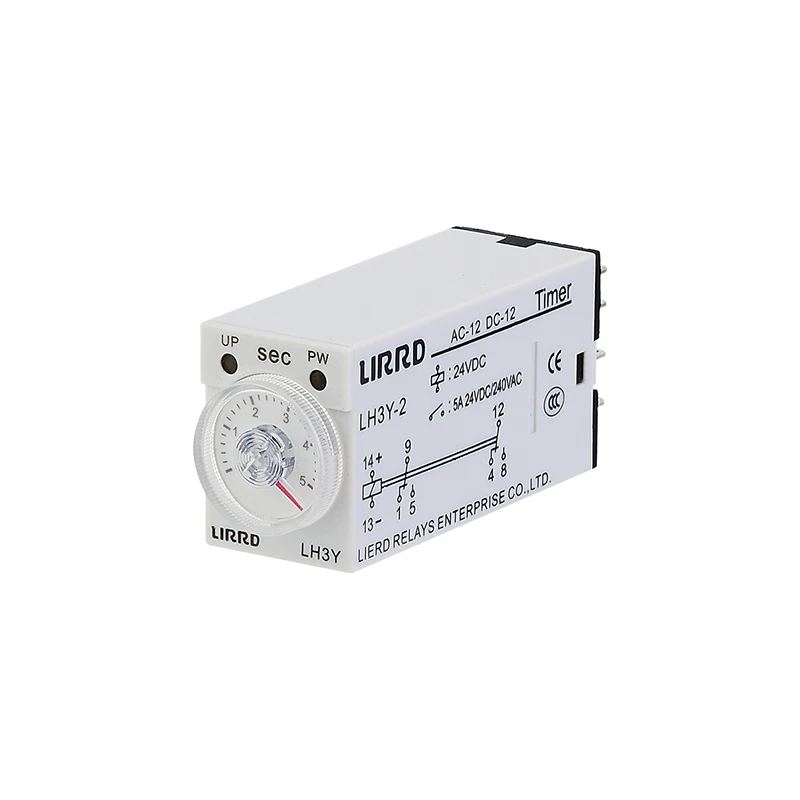 H3Y-2 Time Relay 2 Poles 10 Seconds 24V DC Plug-In Terminal 8 Pin