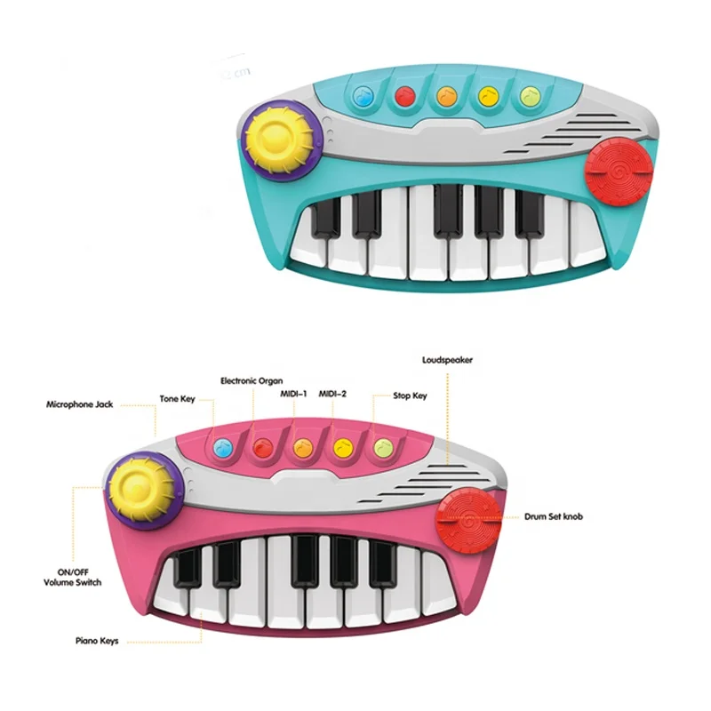2024 New Early Education Electric Piano Keyboard Music Toy Educational Toy Baby Piano Toy With Microphone