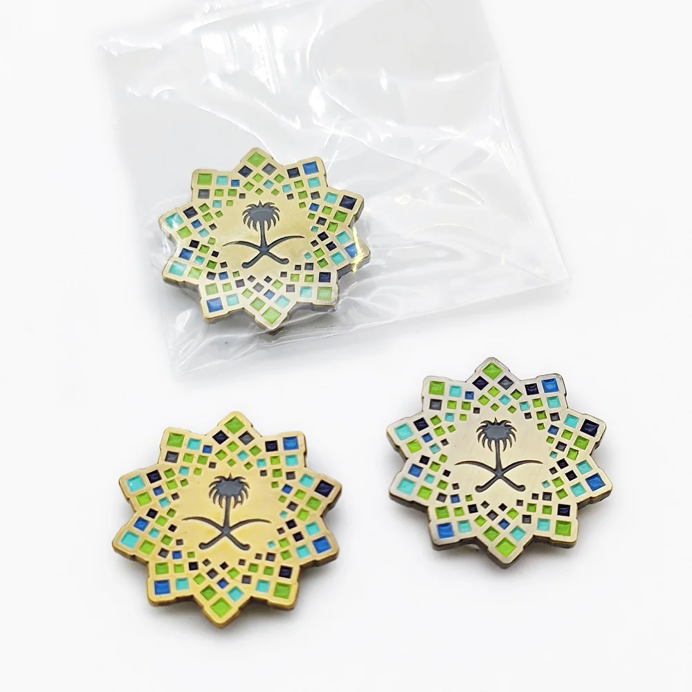 KSA National Day Saudi Arabia Map Brooch Lapel Pin Saudi National day gift Pins with Magnet