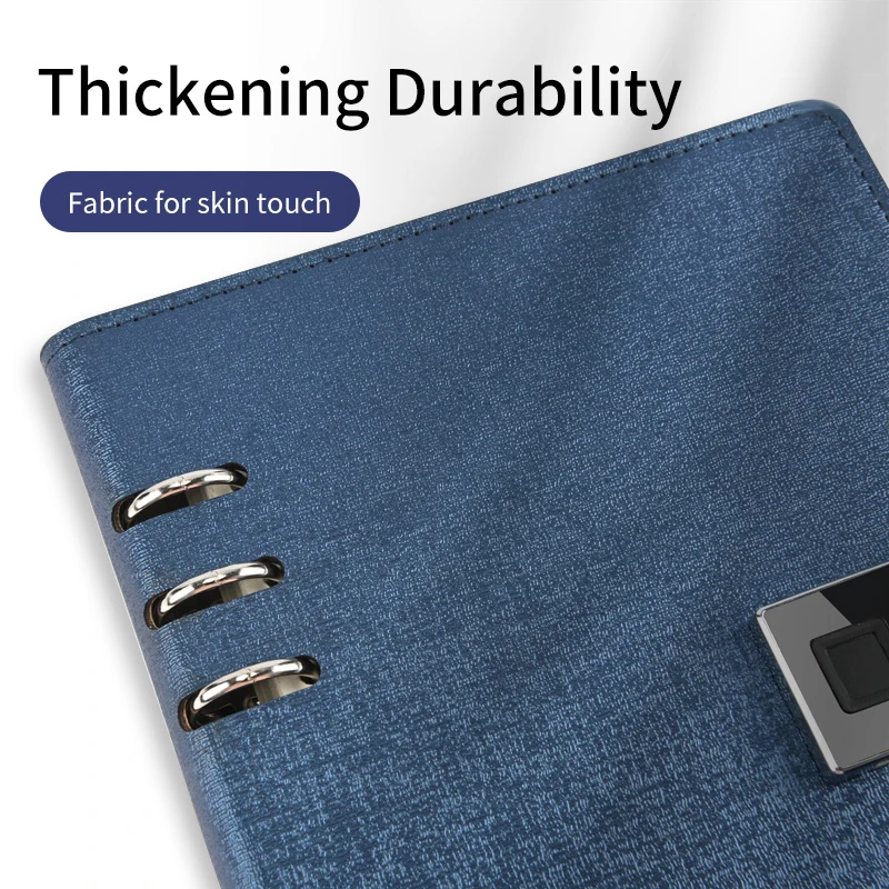 New items novel style writing diary smart finger lock personalized journal planner note book with loose leaf ring binder