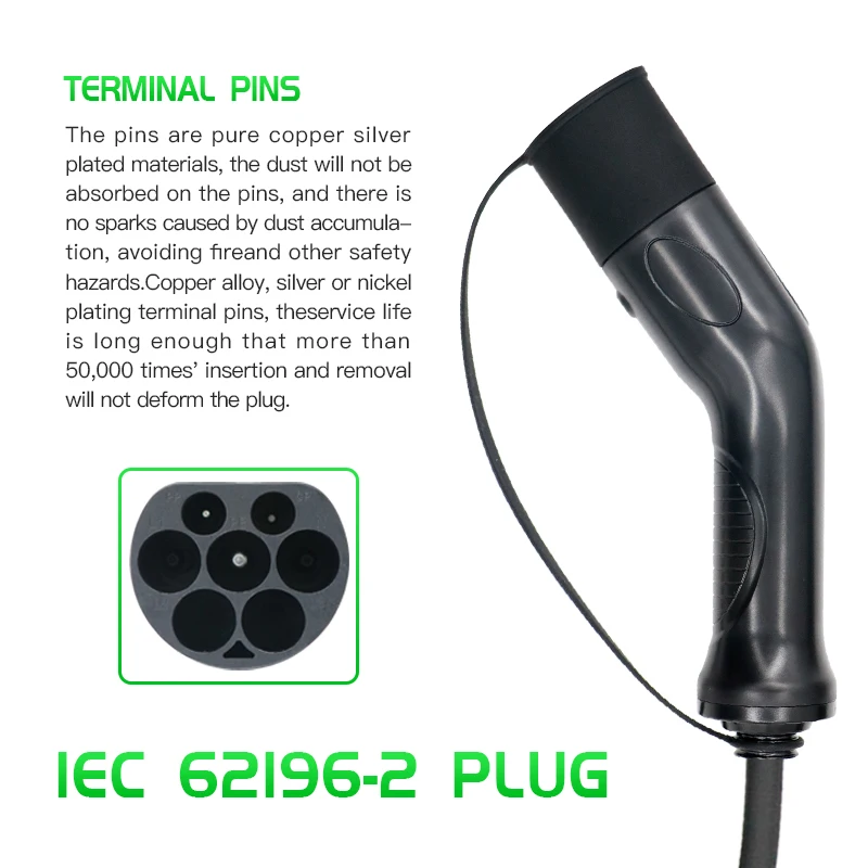 3.7 KW 7KW 5M Charging Cable Mode 3 16A 32A Home Ev Charger Gun Type 1 Type 2 To Type 2